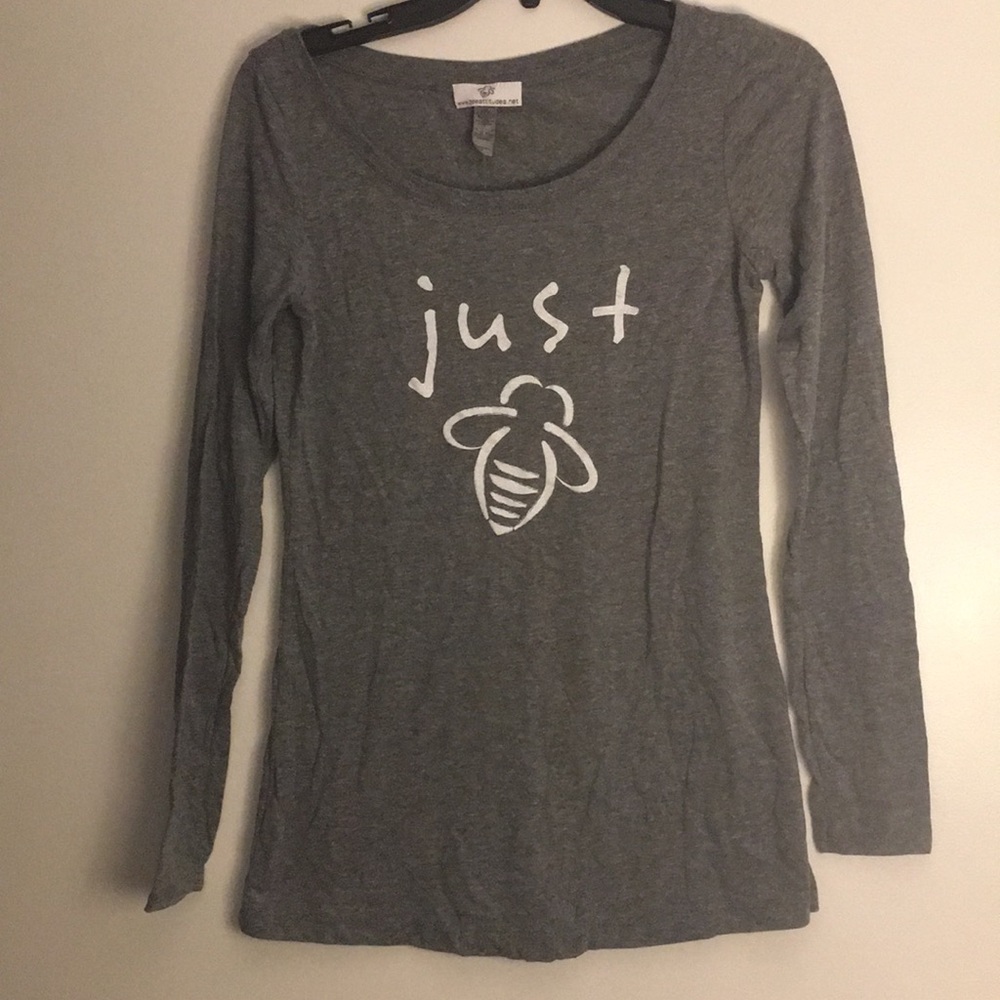 Grey long sleeve Bee Attitudes tee- New With Tags